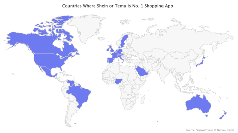 SHEIN拿下全球购物应用榜第一